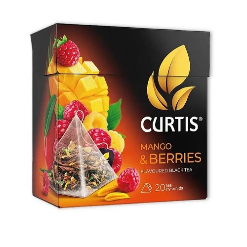 Curtis чай черный Mango & Berries, 20 пирамидок